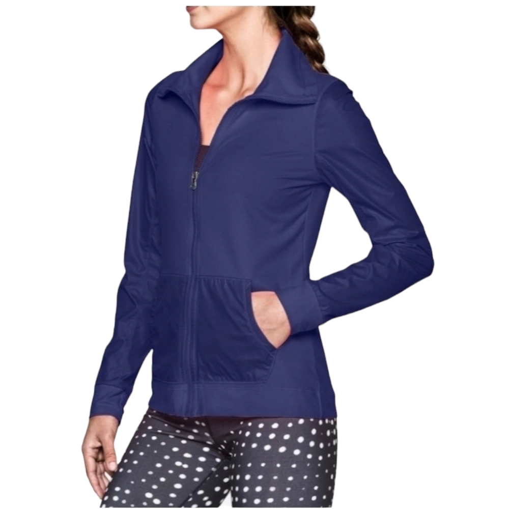 Under Armour Women's Full Zip Fitted Lux Track Jacket 1260186 Grape Size Small